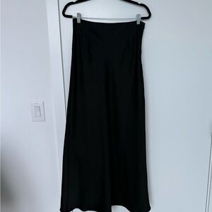 Black Satin Maxi Skirt